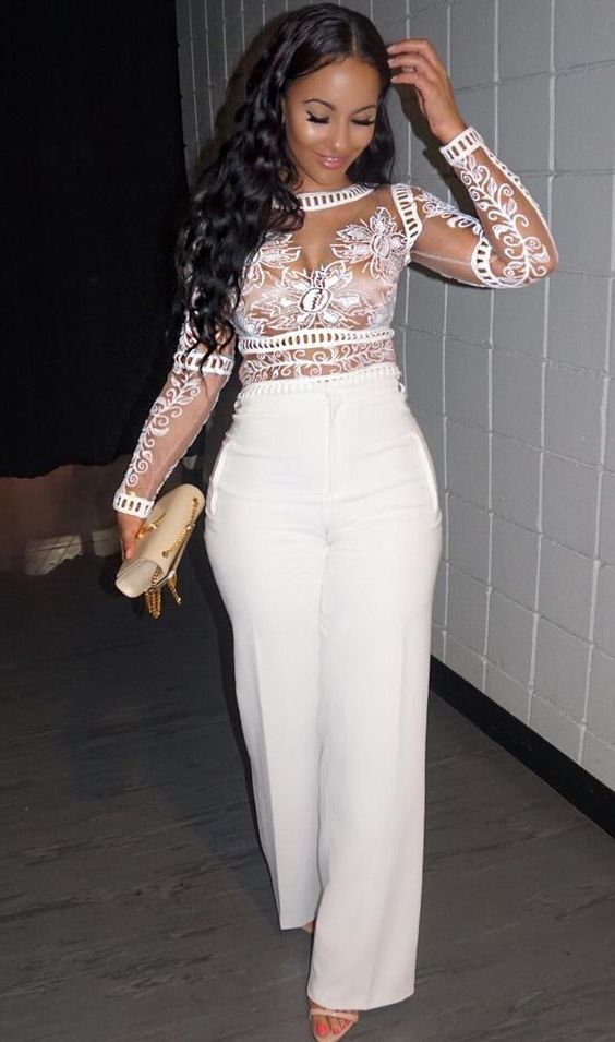 all white party pants outfit