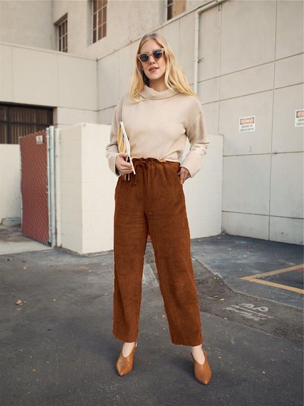 palazzo pants winter outfit