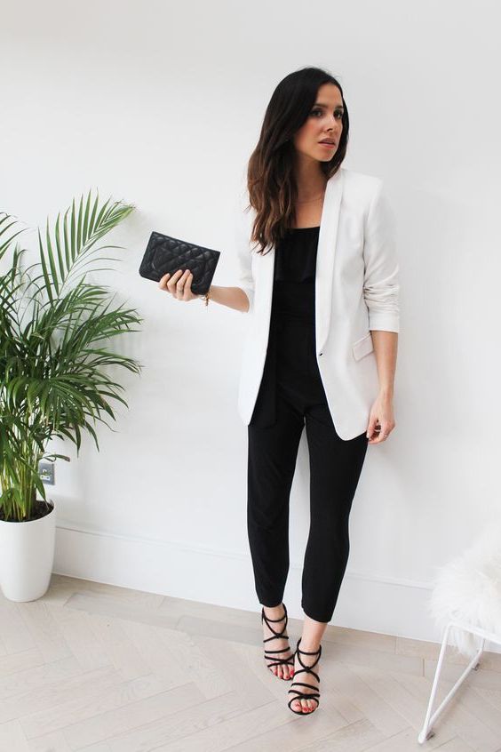 jumpsuit blazer outfit