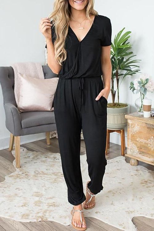 Black romper pants clearance outfit