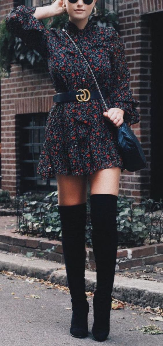 How To Wear Dress And Over The Knee Boots: My Favorite Street Looks 2023