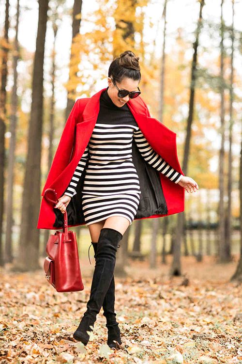 How To Wear Dress And Over The Knee Boots: My Favorite Street Looks 2023