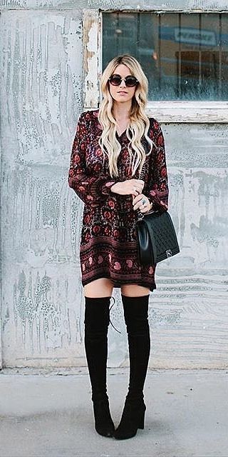 How To Wear Dress And Over The Knee Boots: My Favorite Street Looks 2023