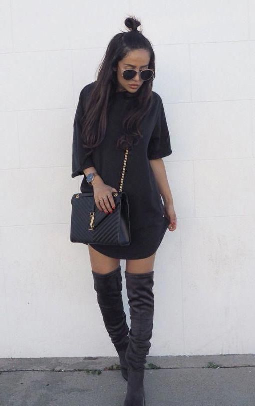 dark grey boots outfit