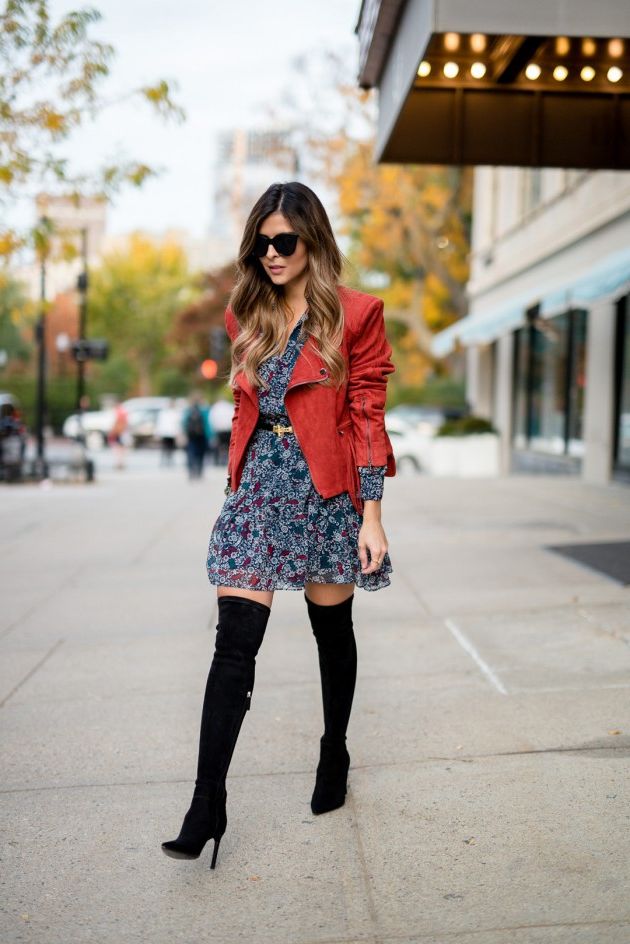 How To Wear Dress And Over The Knee Boots: My Favorite Street Looks 2022
