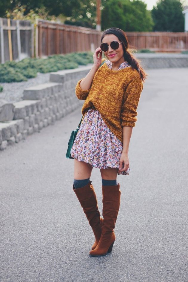 How To Wear Dress And Over The Knee Boots: My Favorite Street Looks 2023