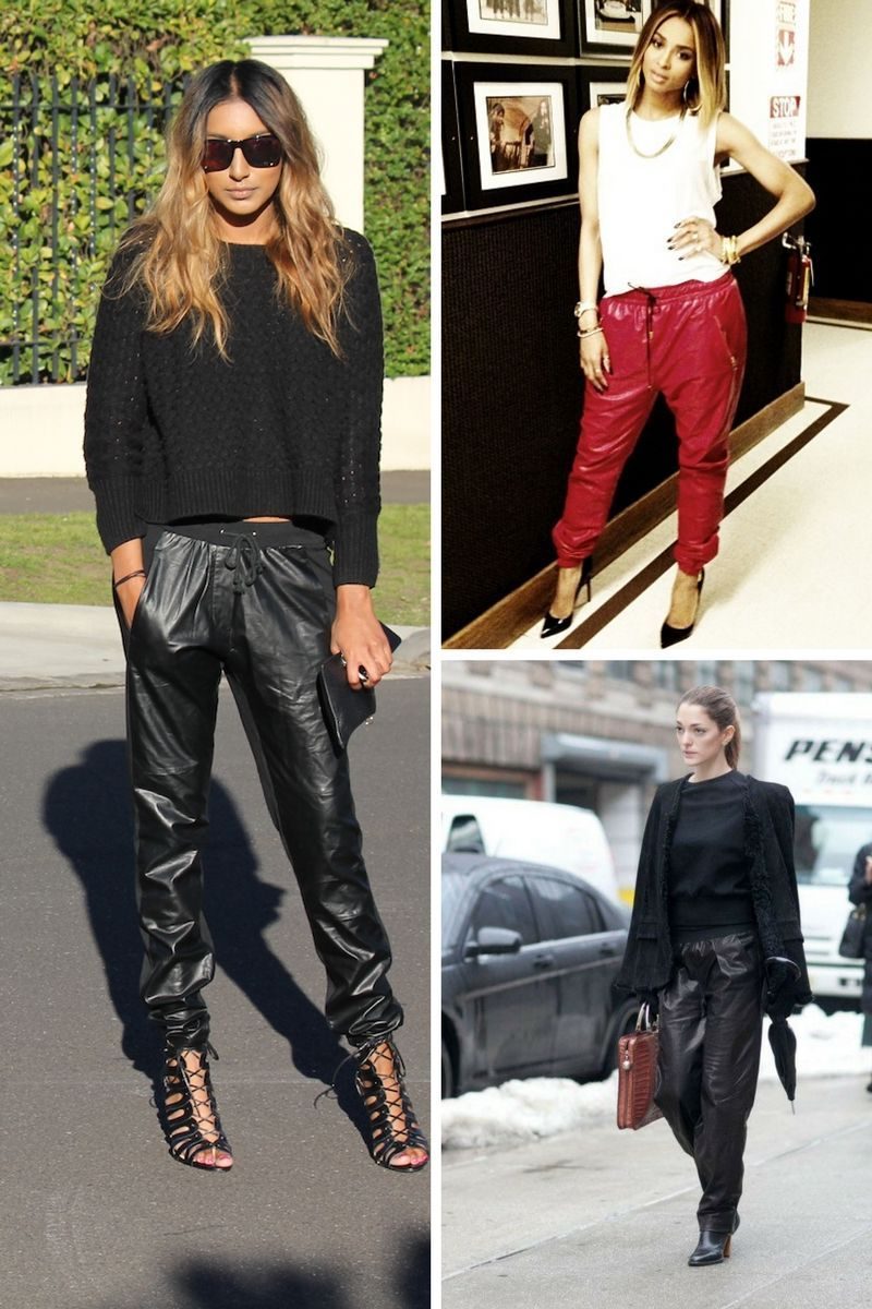 leather pants casual outfit