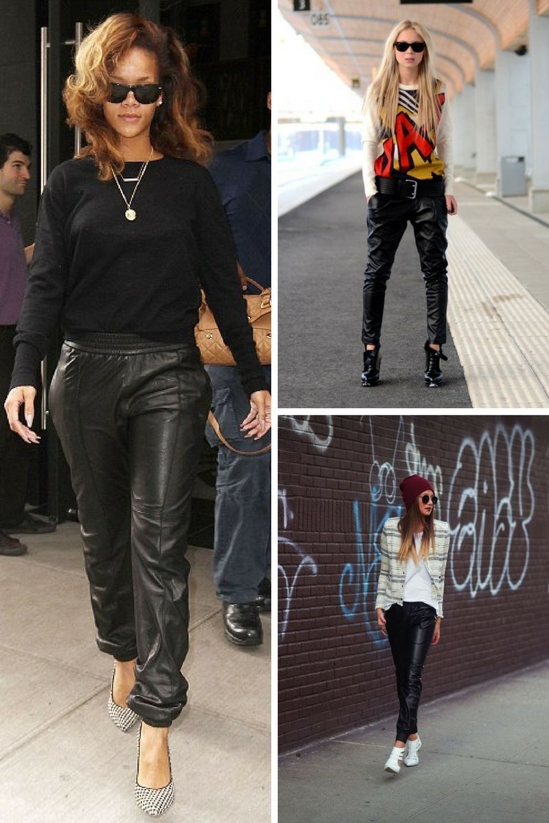 baggy leather pants outfit