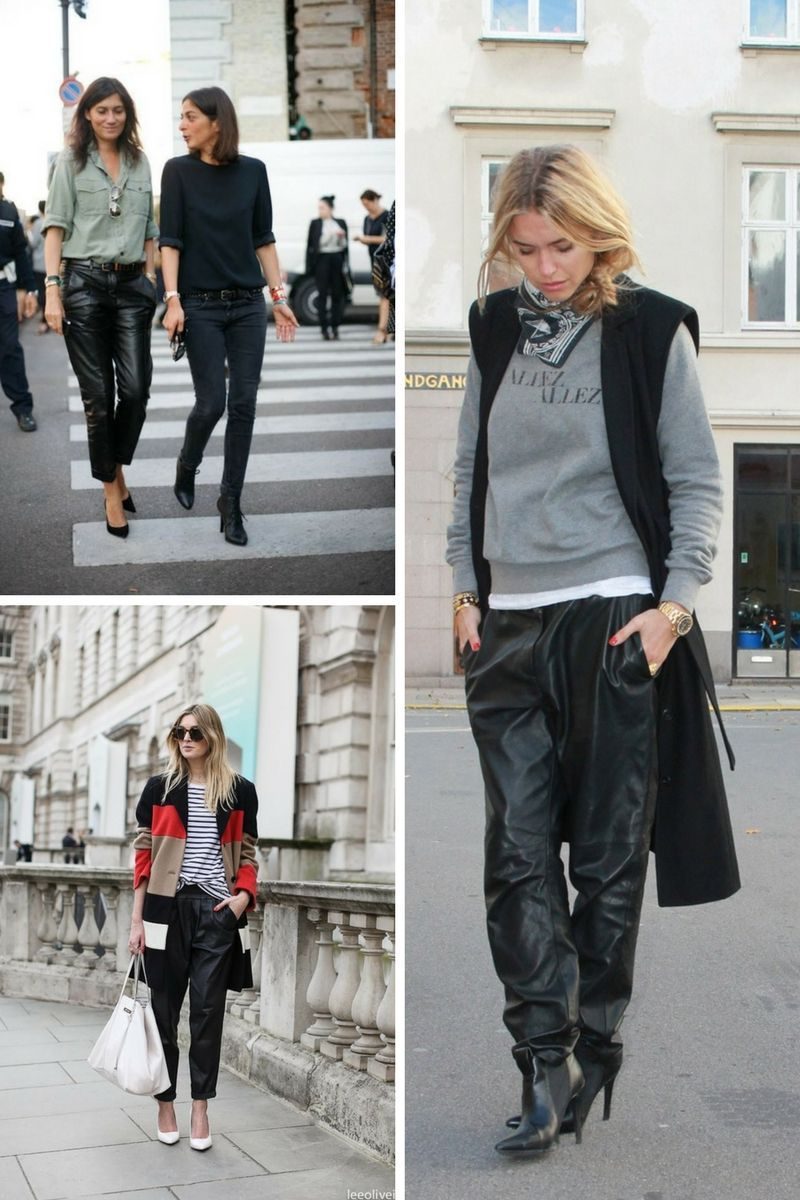 what to wear with leather trousers