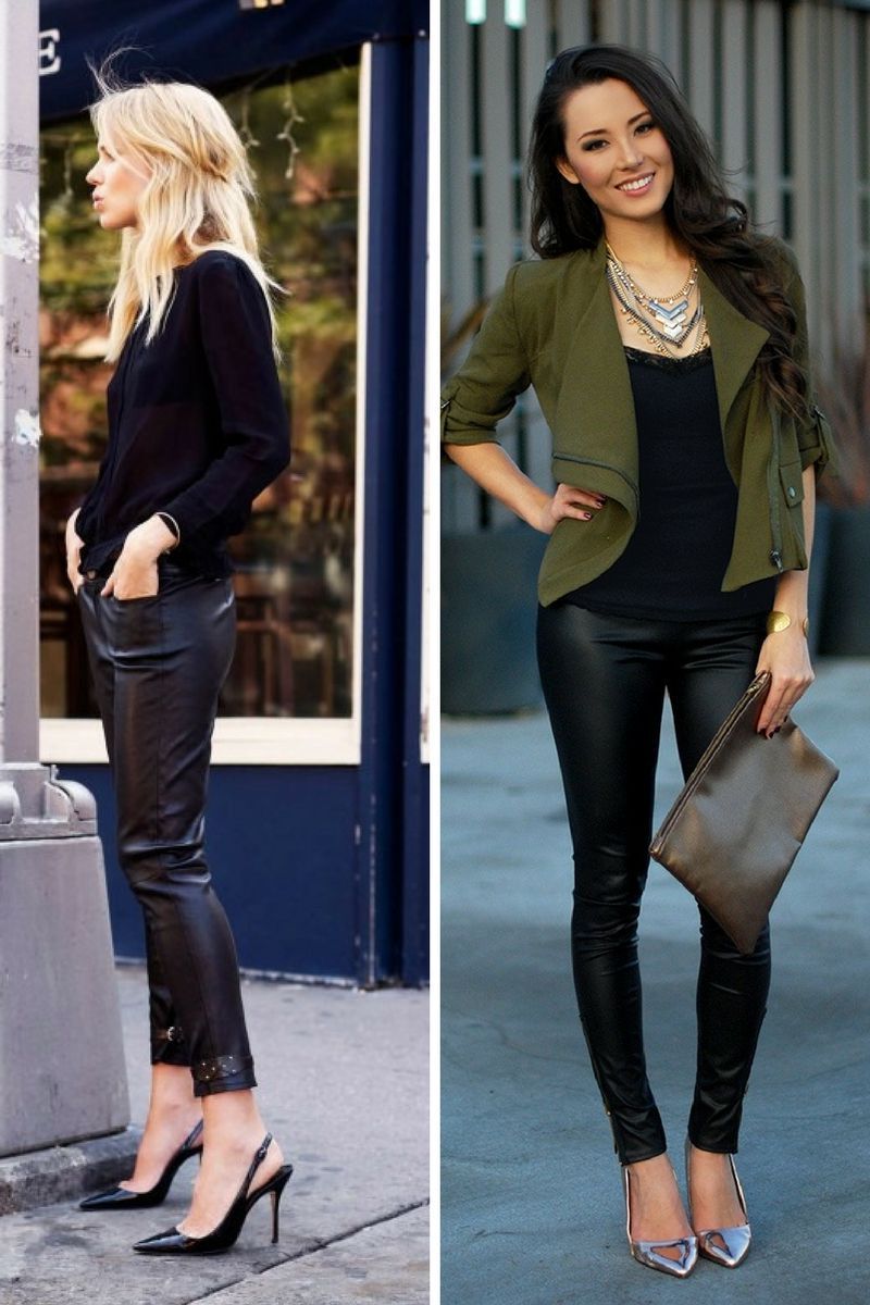 black leather trousers outfit