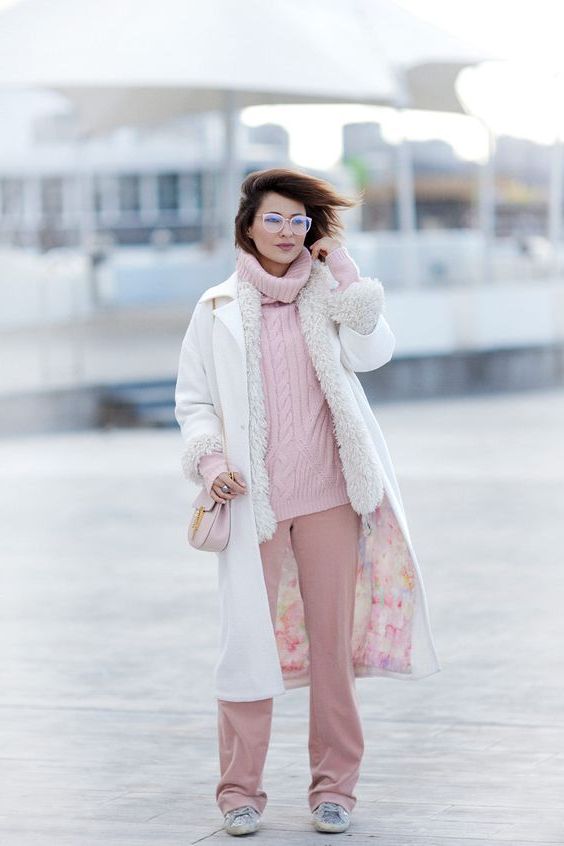 pastel and white outfit