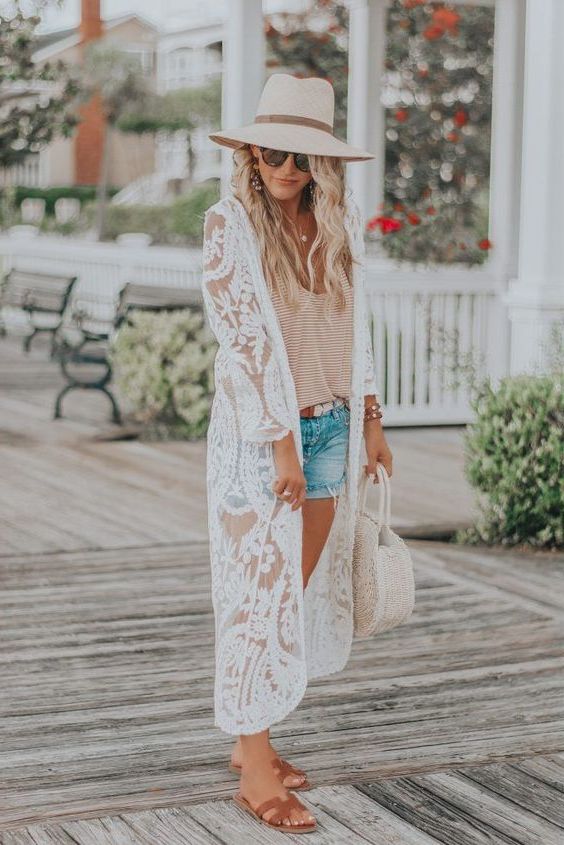 white lace kimono outfit