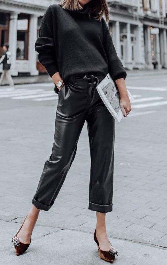 Black Leather Pants To Wear This Fall 2022