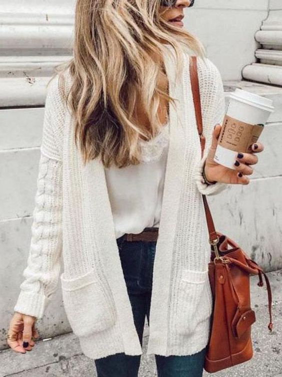 beige cardigan outfit ideas