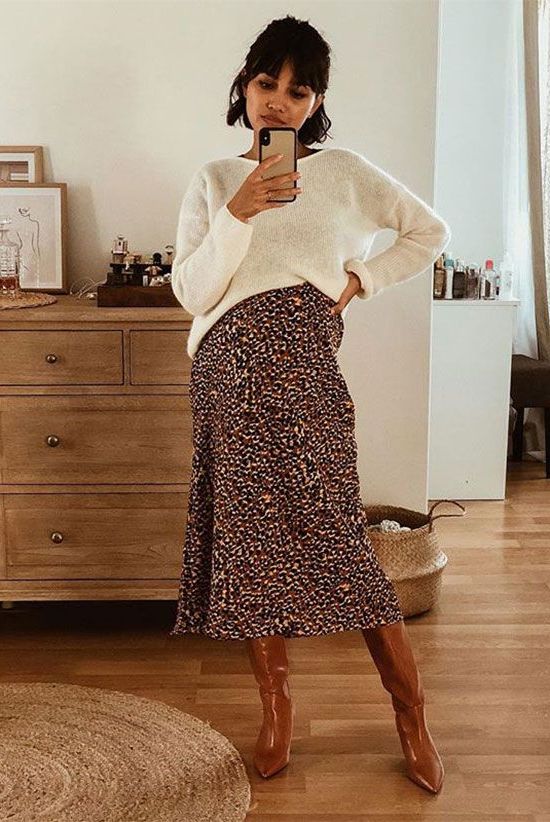 midi skirt winter outfit