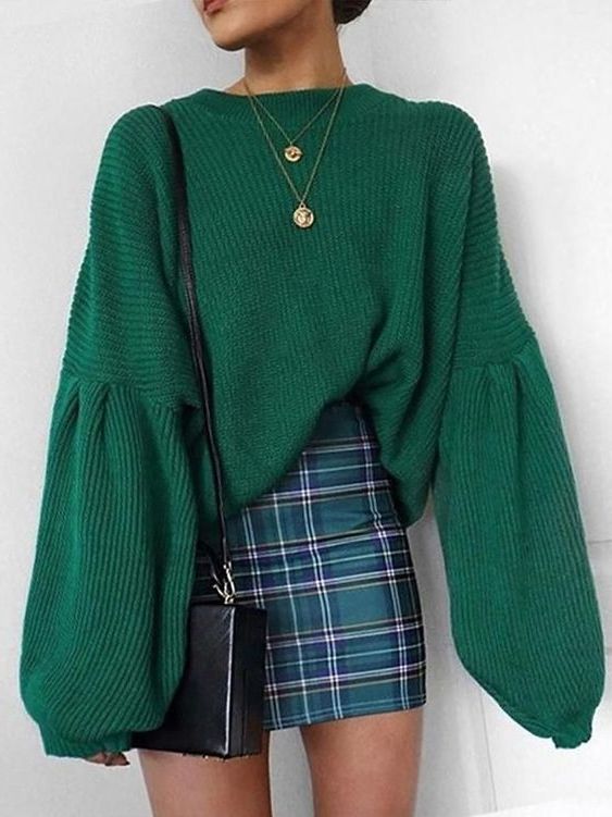 Cute skirt and sweater on sale outfits