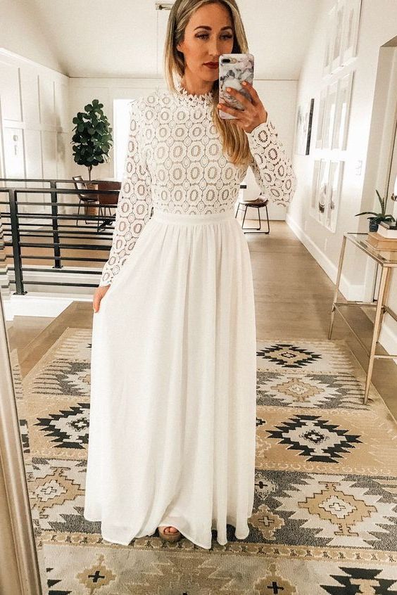 white long dress design