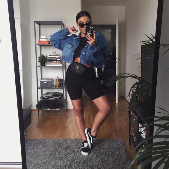 ootd biker shorts