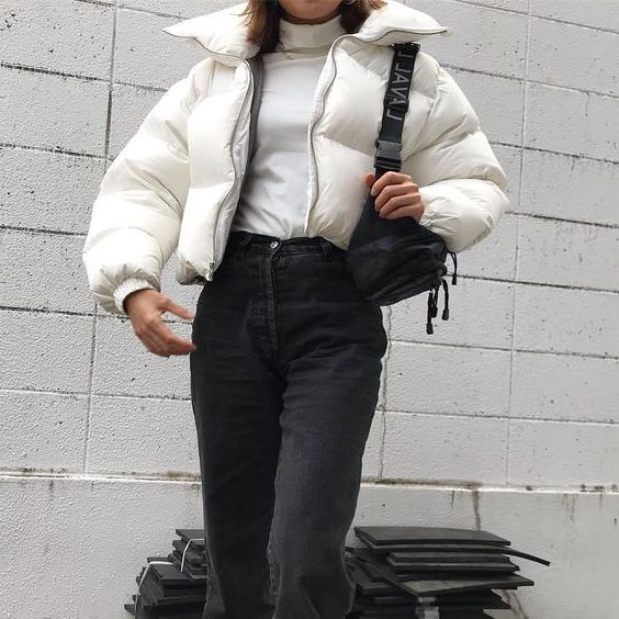 winter white puffer coat