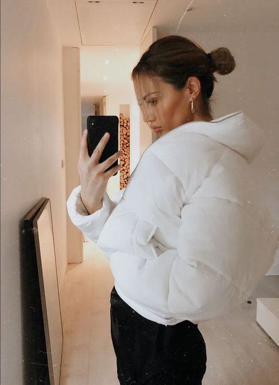 white short puffer jacket