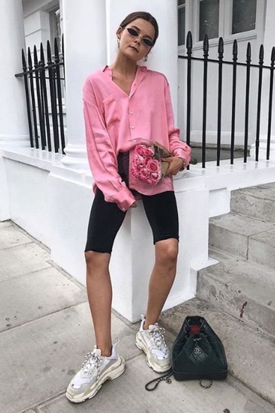 pink bicycle shorts