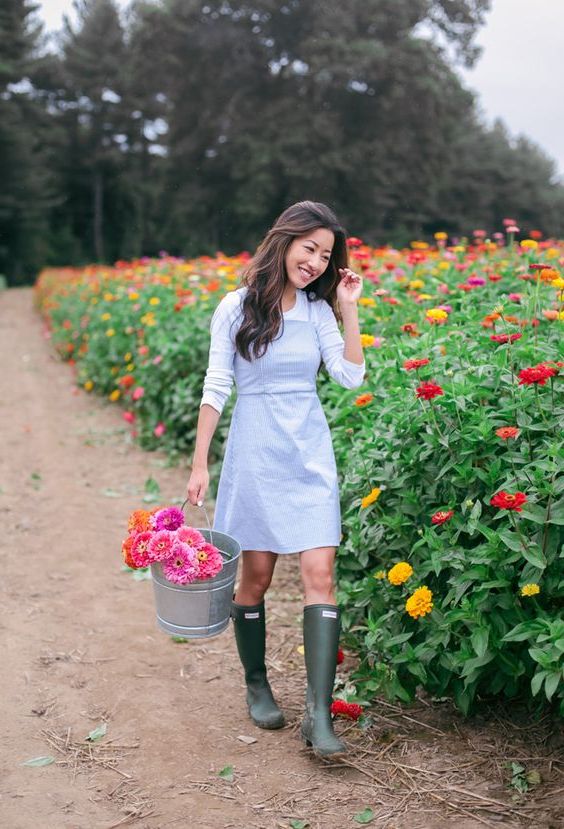 hunter boots with dress