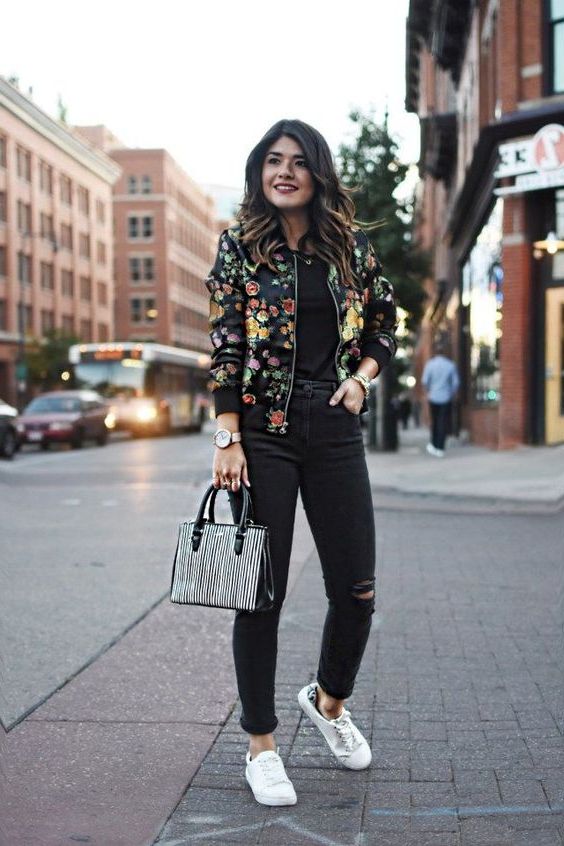 bomber jacket girl fashion