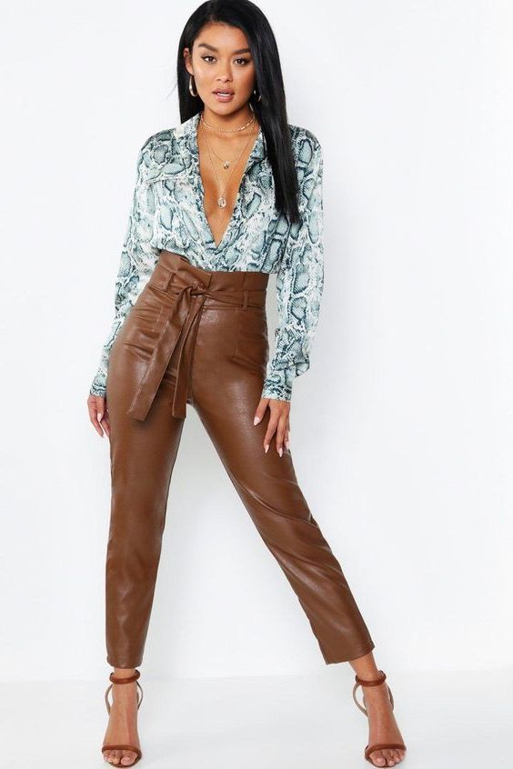 12 Easy Ways To Style Leather Paper Bag Waist Pants 2022