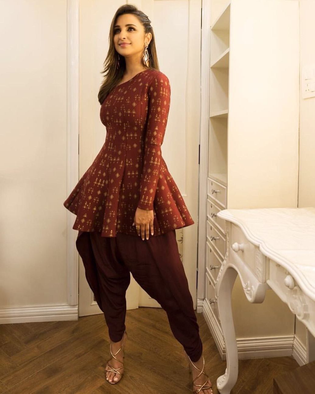 dhoti pants with peplum top