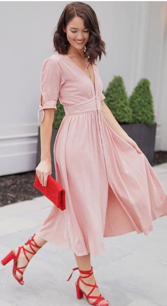 A what dress with shoes go color peach What color