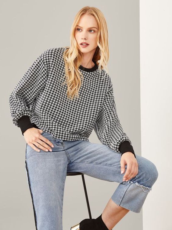 9 Outfit Ideas With Houndstooth Print Clothes For Women 2022