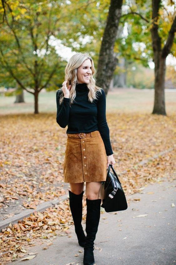 24 Suede Skirt Looks For Women 2023