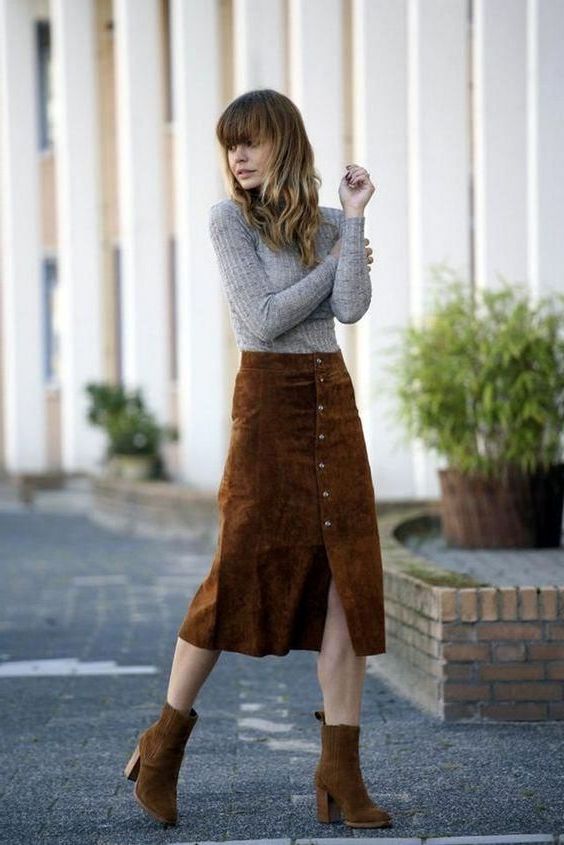 24 Suede Skirt Looks For Women 2023