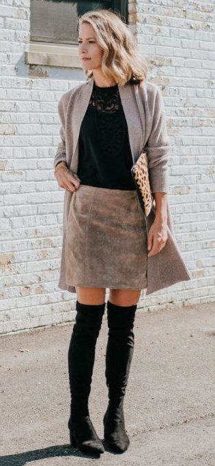 24 Suede Skirt Looks For Women 2023