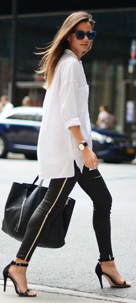 White dress black clearance leggings