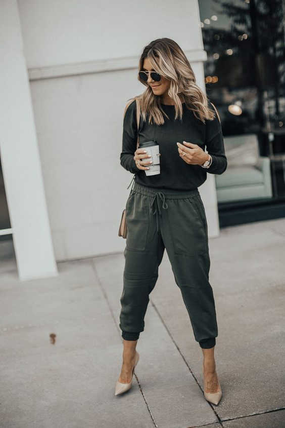 dark green jogger pants