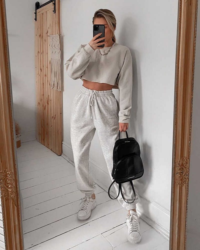 Grey jogger outfit discount womens