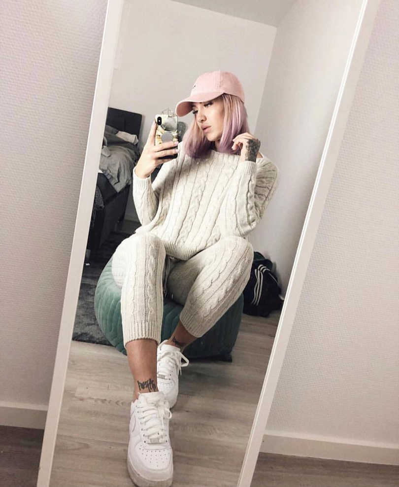 cable knit tracksuit ladies