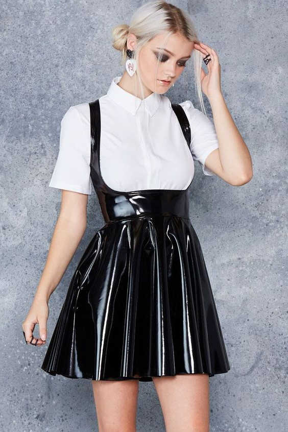 patent leather corset skirt