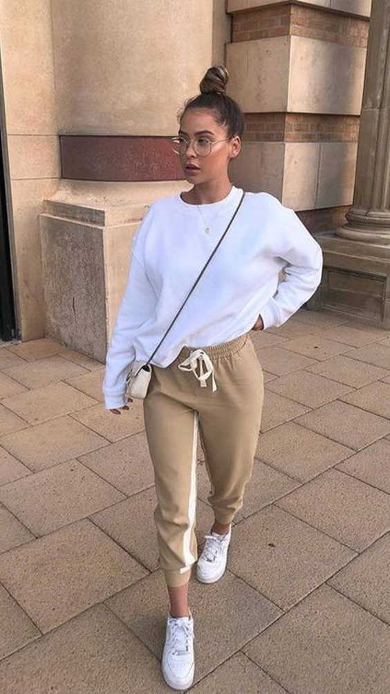 white jogger outfits