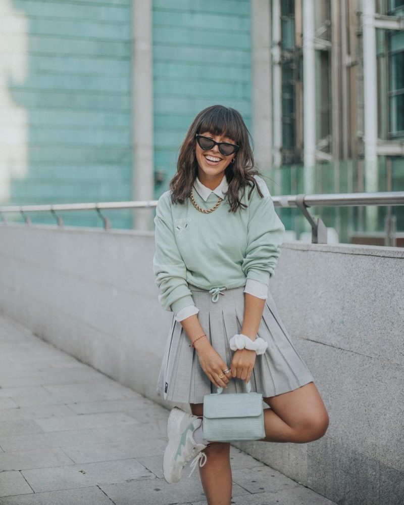 Fashion Skirts Skater Skirts Roxy Skater Skirt mint-green grey 