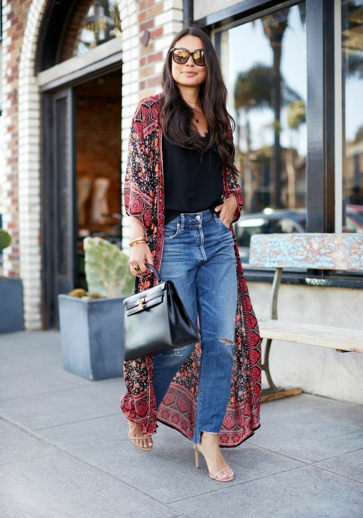 Stylish Ways to Wear Kimono With Jeans 2023